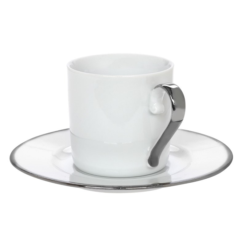 Φλυτζάνι Καφέ Πορσελάνης 100ml Elegant Platinum CRYSPO TRIO 24.031.17 (Υλικό: Πορσελάνη, Χρώμα: Λευκό) - CRYSPO TRIO - 24.031.17